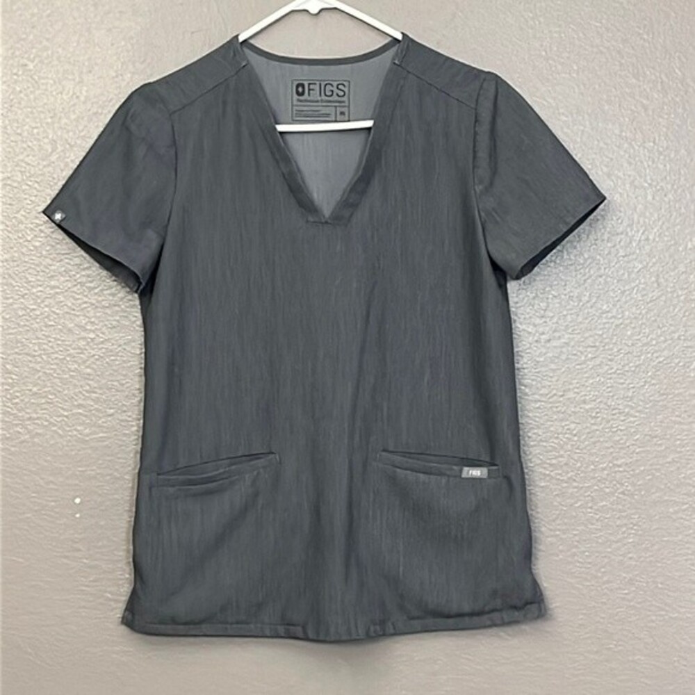 Figs Casma 3 pocket Scrub Top XS Graphite